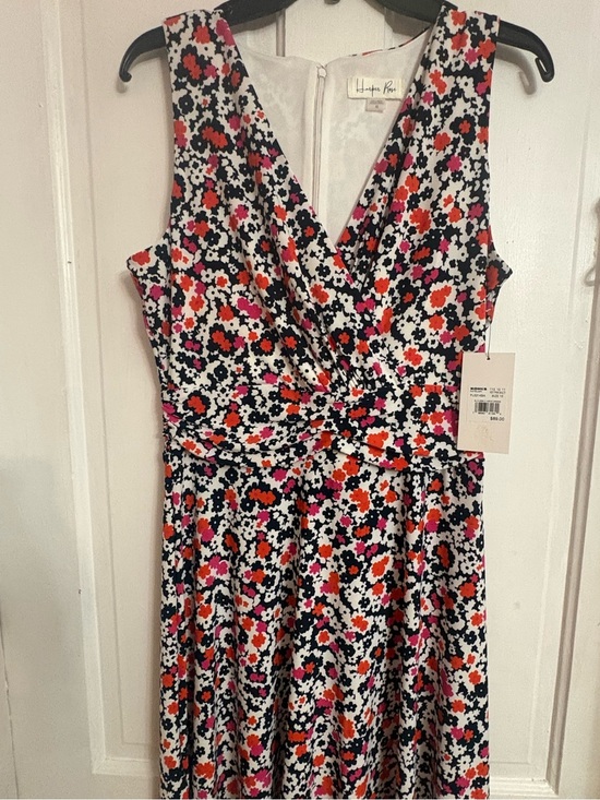 Harper Rose Dresses & Skirts - Floral Surplice Midi Dress in White, Black & Pink by Lularoe Rae